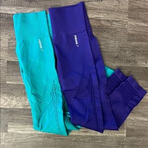Gymshark LOT Vibrant Purple and teal womens Leggings